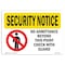 Signmission OSHA Security Sign, 5" Height, 7" Width, No Admittance Beyond This Point, Landscape, SN-D-57-L-11558 OS-SN-D-57-L-11558 - alternate 1